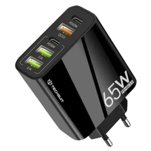 Techsuit - Premium Wall Charger PentaXPower (CHC2) - 3x USB QC 3.0, 2x Type-C PD 20W, 65W, GaN, Quick Charge