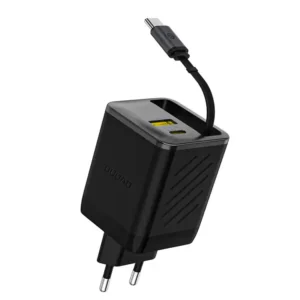 ΦΟΡΤΙΣΤΗΣ Dudao A67EU GaN 67W Wall Charger with Built-in Retractable USB-C- Black